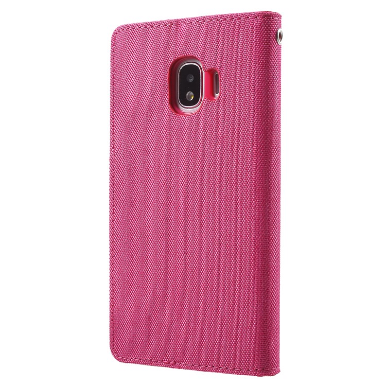 MERCURY GOOSPERY Canvas Diary Leather Wallet Casing for Samsung Galaxy J2 Pro 2018 - Rose-3