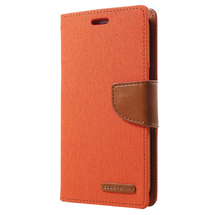 MERCURY GOOSPERY Canvas Diary Leather Wallet Shell for Samsung Galaxy J2 Pro 2018 - Orange-2