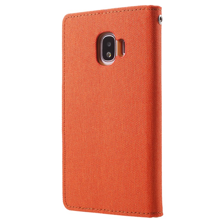 MERCURY GOOSPERY Canvas Diary Leather Wallet Shell for Samsung Galaxy J2 Pro 2018 - Orange-3