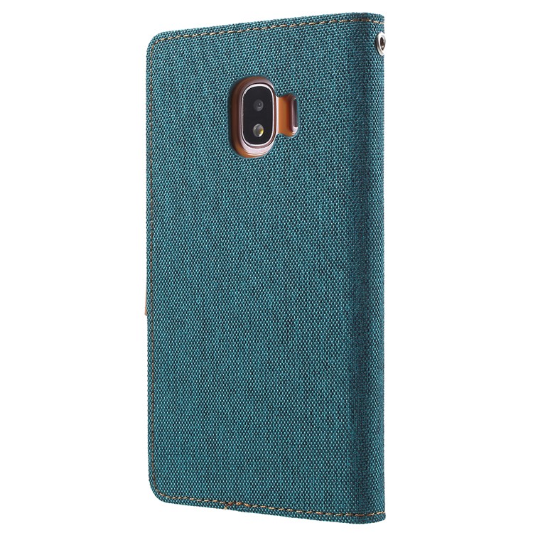 MERCURY GOOSPERY Canvas Diary Leather Wallet Shell Case for Samsung Galaxy J2 Pro 2018 - Green-3