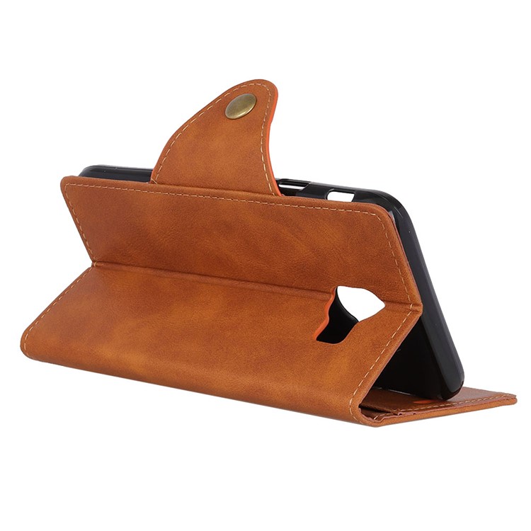 Wallet Stand Leather Phone Case Accessory for Samsung Galaxy J4 (2018) - Brown-8