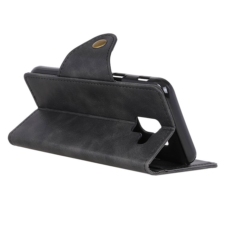 PU Leather Wallet Stand Mobile Phone Cover for Samsung Galaxy J6 (2018) - Black-8
