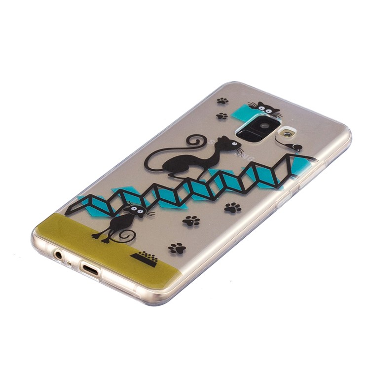 Pattern Printing IMD TPU Phone Cover for Samsung Galaxy S9 SM-G960 - Cat Climbing Stairs-3