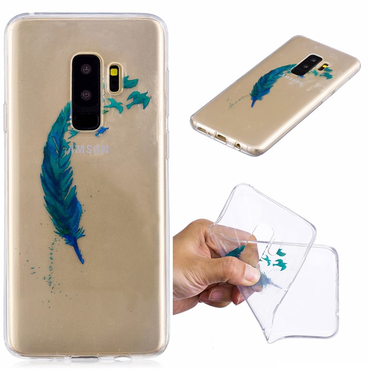

Pattern Printing IMD TPU Back Mobile Shell for Samsung Galaxy S9 Plus SM-G965 - Feather Pattern