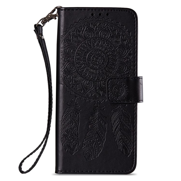Imprint Dream Catcher Leather Wallet Case for Samsung Galaxy S9 SM-G960 - Black-2