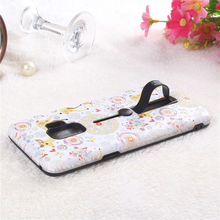 Embossment Cartoon Pattern TPU + PC Hybrid Phone Case with Kickstand for Samsung Galaxy S9 SM-G960 - Deer-2