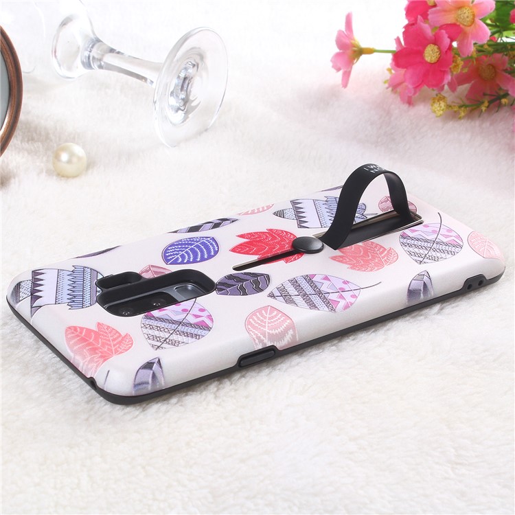 Embossment Cartoon Pattern TPU + PC Combo Phone Case with Kickstand for Samsung Galaxy S9 Plus SM-G965 - Leaves-5