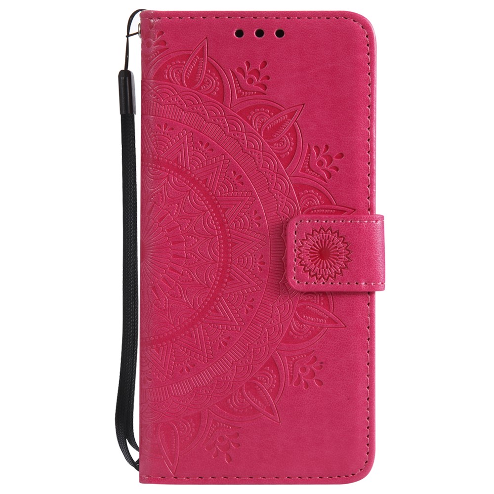 Imprint Butterfly Flower Leather Wallet Cover for Samsung Galaxy S9 SM-G960 - Rose-2