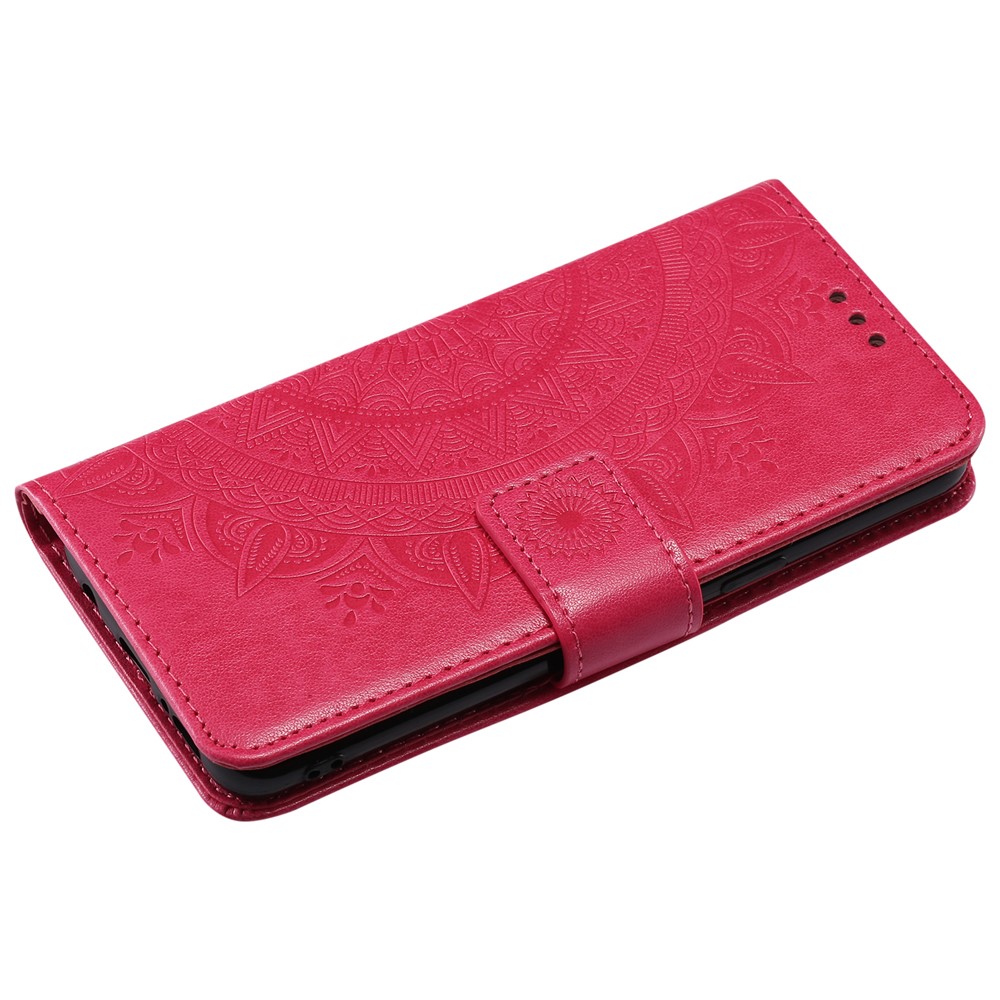 Imprint Butterfly Flower Leather Wallet Cover for Samsung Galaxy S9 SM-G960 - Rose-7