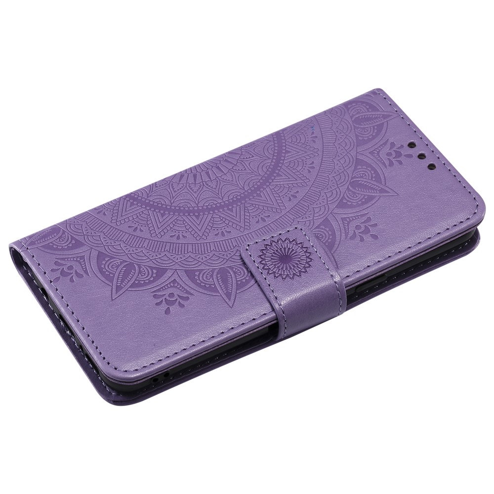 Imprint Butterfly Flower Leather Wallet Case Phone Cover for Samsung Galaxy S9 SM-G960 - Purple-5