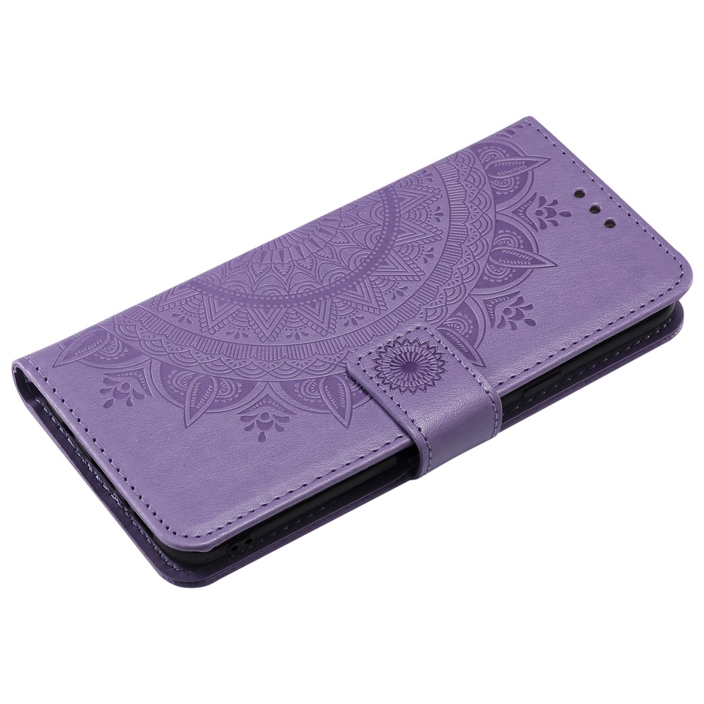 Imprint Butterfly Flower Wallet Leather Stand Case for Samsung Galaxy S9+ SM-G965 - Purple-5