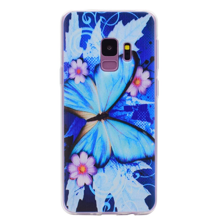 Pattern Printing TPU Cell Phone Casing for Samsung Galaxy S9 SM-G960 - Blue Butterfly-2