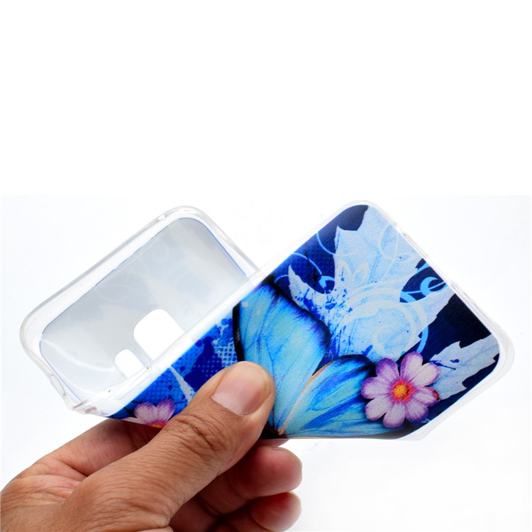 Pattern Printing TPU Cell Phone Casing for Samsung Galaxy S9 SM-G960 - Blue Butterfly-5