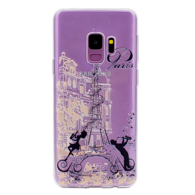 Pattern Printing TPU Protective Casing for Samsung Galaxy S9 SM-G960 - Eiffel Tower-2