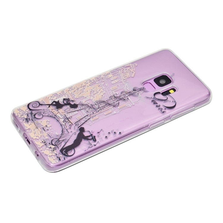 Pattern Printing TPU Protective Casing for Samsung Galaxy S9 SM-G960 - Eiffel Tower-3