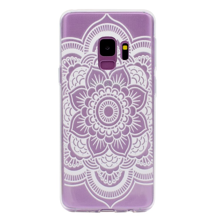 Pattern Printing Soft TPU Mobile Phone Casing for Samsung Galaxy S9 SM-G960 - White Lotus-2