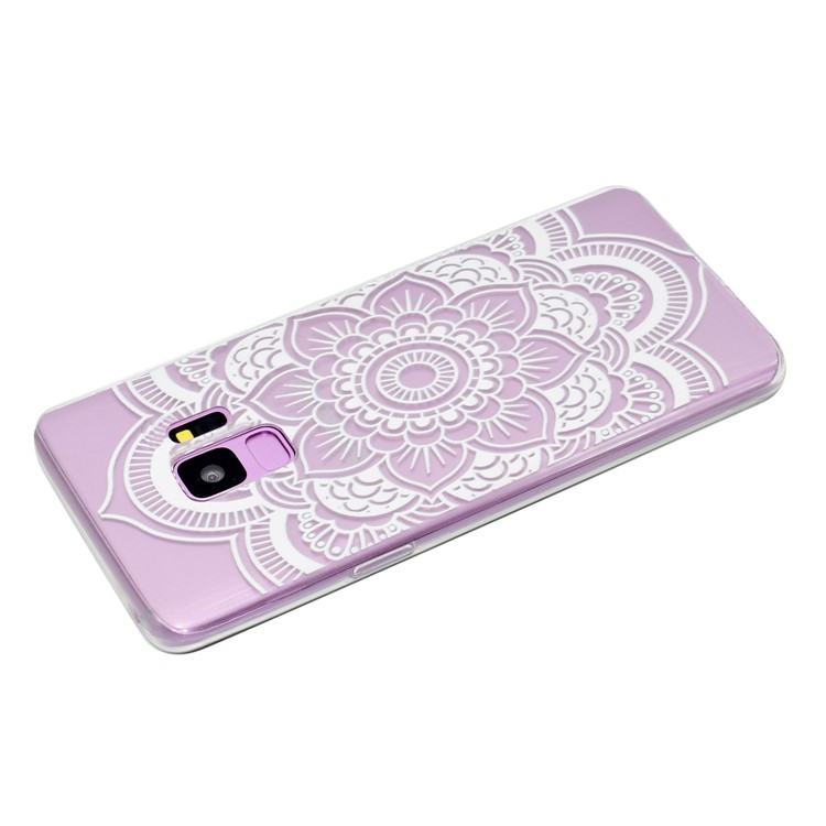 Pattern Printing Soft TPU Mobile Phone Casing for Samsung Galaxy S9 SM-G960 - White Lotus-4