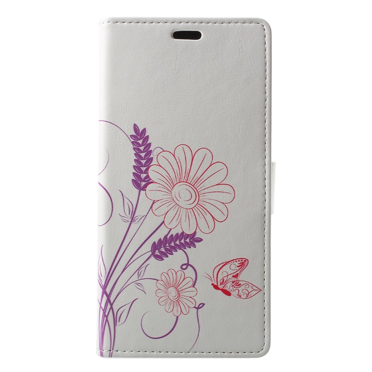 Pattern Printing Stand Leather Wallet Flip Accessory Case for Samsung Galaxy A6+ (2018) / A9 Star Lite - Flower Pattern-1