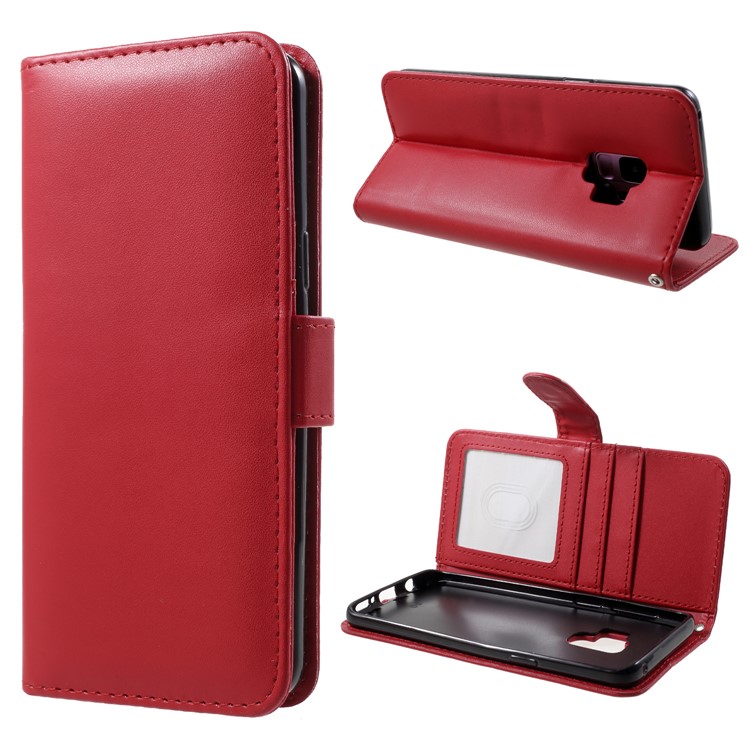 

Wallet Stand Flip Leather Phone Case for Samsung Galaxy S9 G960 - Red