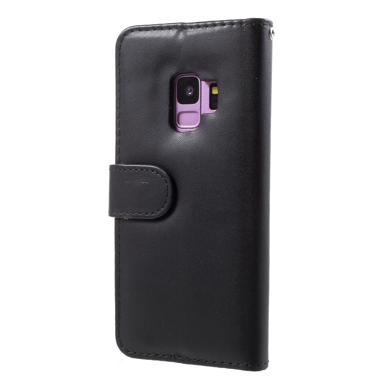 Wallet Stand Flip Leather Phone Cover for Samsung Galaxy S9 G960 - Black-2