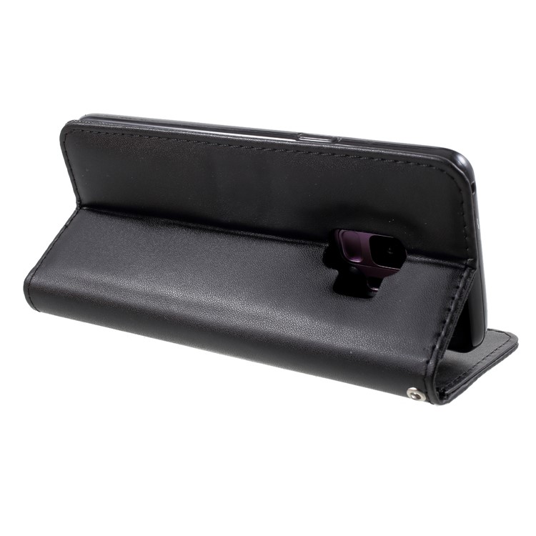 Wallet Stand Flip Leather Phone Cover for Samsung Galaxy S9 G960 - Black-5