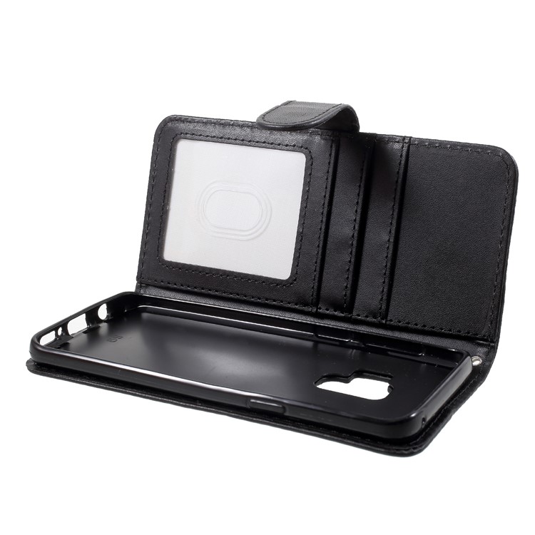 Wallet Stand Flip Leather Phone Cover for Samsung Galaxy S9 G960 - Black-7