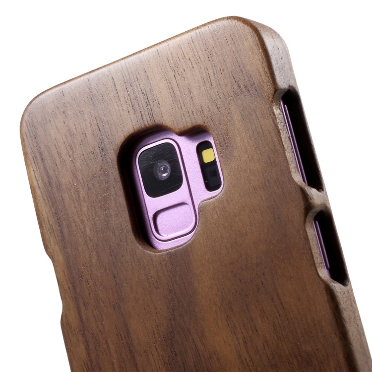 Detachable Handmade Wood Hard Case for Samsung Galaxy S9 SM-G960 - Coffee-4