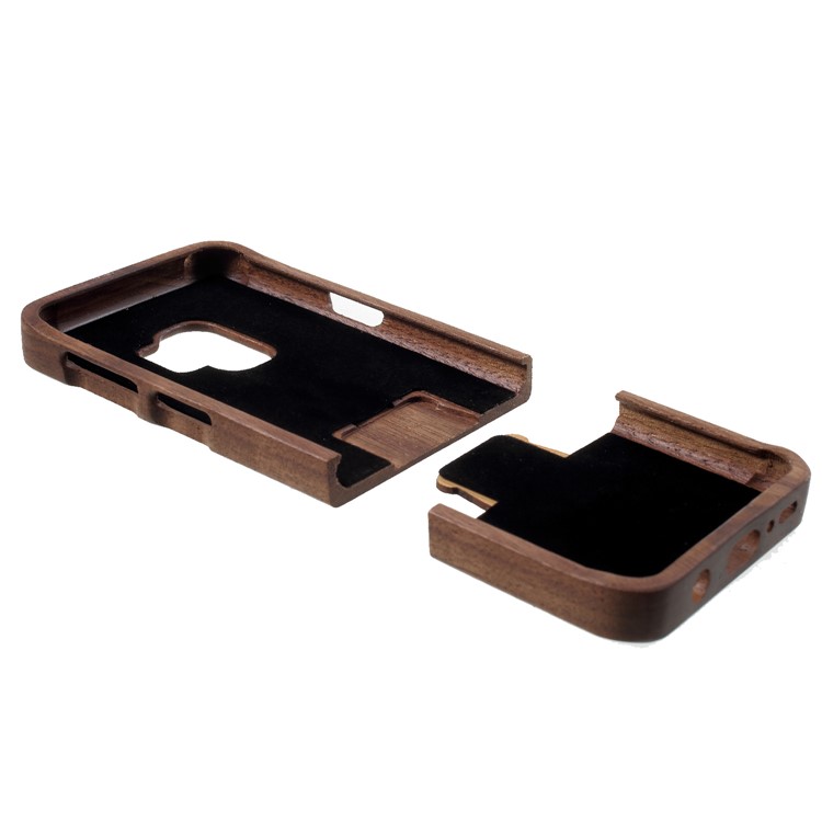 Detachable Handmade Wood Hard Case for Samsung Galaxy S9 SM-G960 - Coffee-7