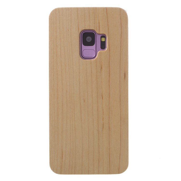 

For Samsung Galaxy S9 SM-G960 Wood Coated PC Hybrid Mobile Casing - Beige