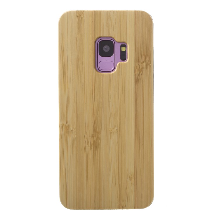 

For Samsung Galaxy S9 SM-G960 Wood Coated PC Hybrid Mobile Casing Cover - Khaki