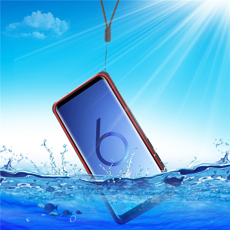 IP68 3M PC Underwater Dirt/Dust/Snow Proof Waterproof Case for Samsung Galaxy S9+ SM-G965 - Red-1