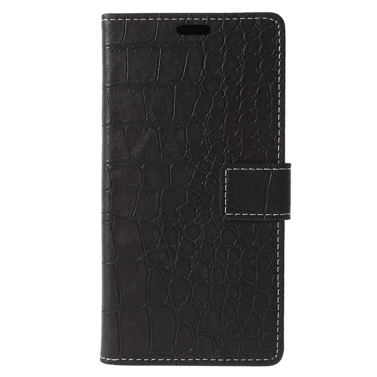 For Samsung Galaxy J6 (2018) Crocodile Texture Vintage Leather Wallet Stand Case - Black-3