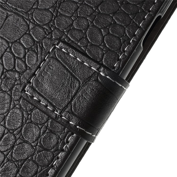 For Samsung Galaxy J6 (2018) Crocodile Texture Vintage Leather Wallet Stand Case - Black-6