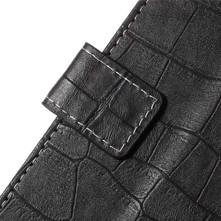 For Samsung Galaxy J6 (2018) Crocodile Texture Vintage Leather Wallet Stand Case - Black-7