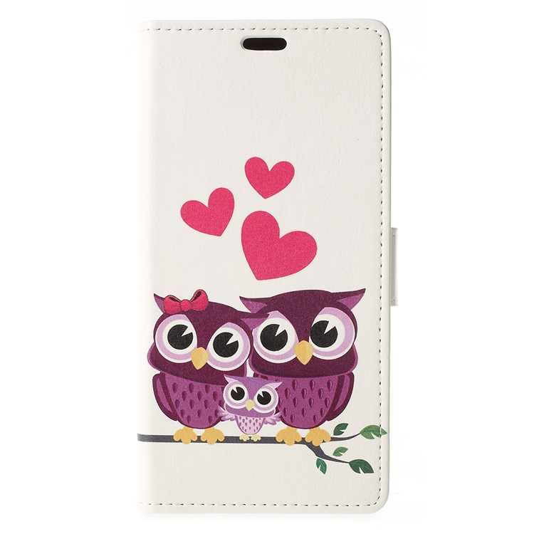 

Pattern Printing Wallet Leather Cell Phone Accessory Cover for Samsung Galaxy J3 (2018) J337 / J3 Star - Sweet Owl Family