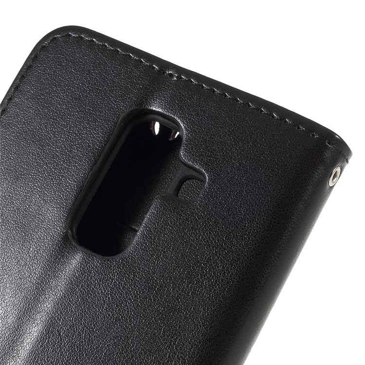 For Samsung Galaxy A6 (2018) Imprint Tree Owl Wallet Stand PU Leather Phone Shell - Black-5