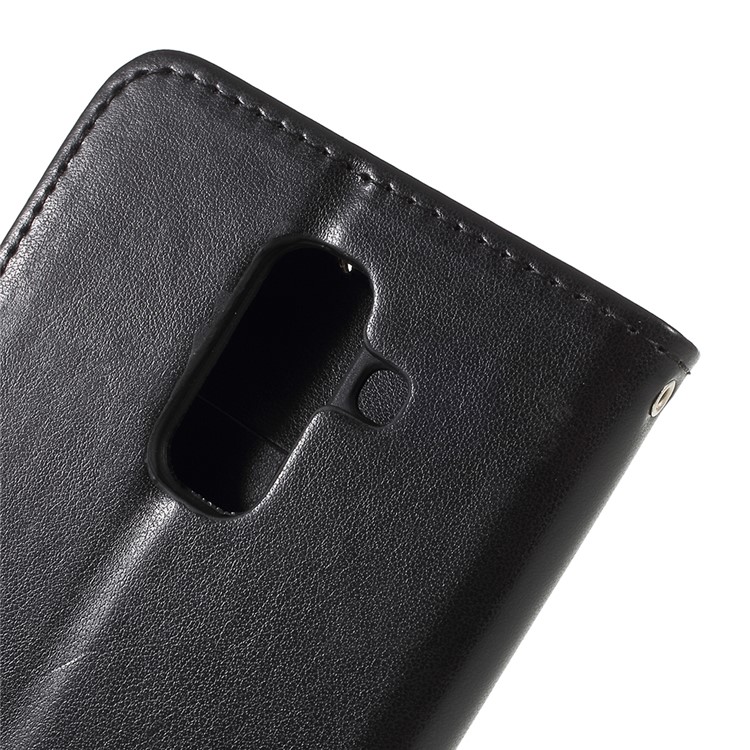 Imprint Butterfly Flowers Magnetic Wallet Leather Stand Case for Samsung Galaxy A6 (2018) - Black-5