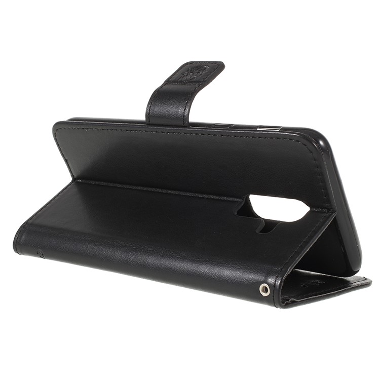 Imprint Butterfly Flowers Magnetic Wallet Leather Stand Case for Samsung Galaxy A6 (2018) - Black-8