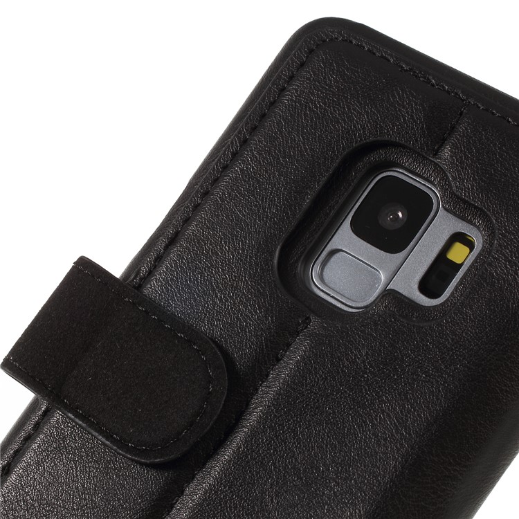 Wallet Stand PU Leather Cell Phone Case for Samsung Galaxy S9 G960 - Black-10
