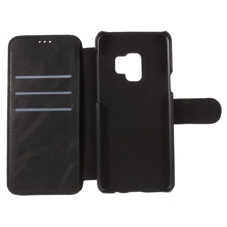 Wallet Stand PU Leather Cell Phone Case for Samsung Galaxy S9 G960 - Black-11