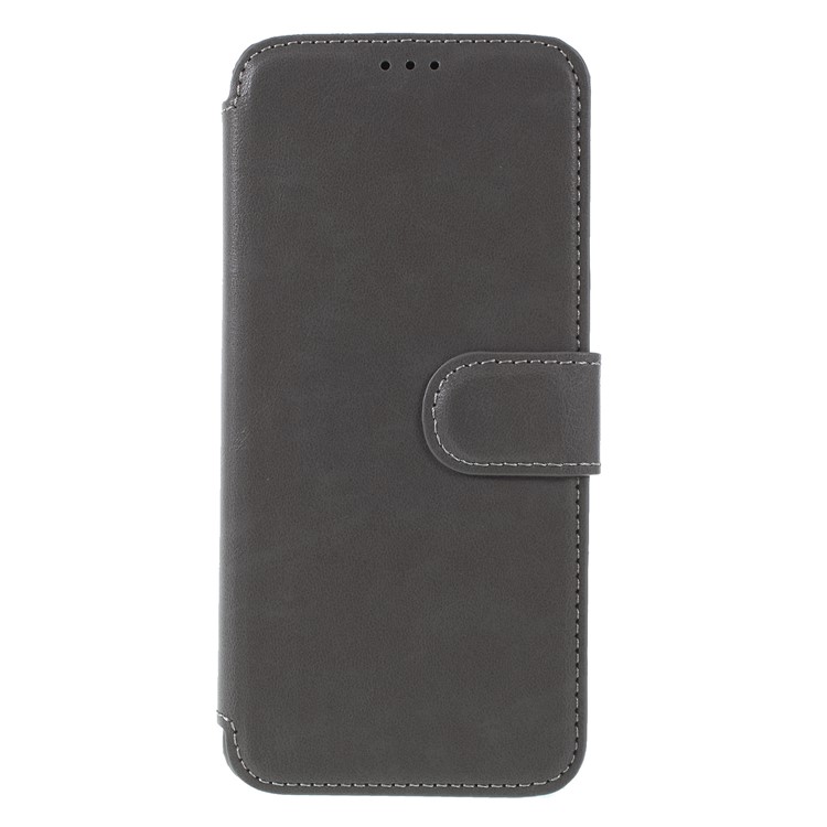 

Wallet Stand PU Leather Cell Phone Cover Accessory for Samsung Galaxy S9 G960 - Grey