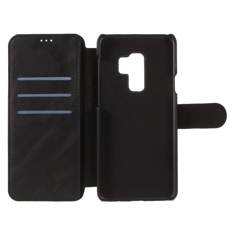 Wallet Stand PU Leather Cell Phone Case for Samsung Galaxy S9+ G965 - Black-11