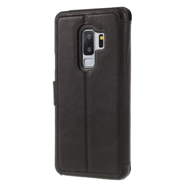 Wallet Stand PU Leather Cell Phone Case for Samsung Galaxy S9+ G965 - Black-2
