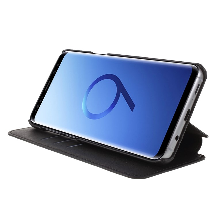 Wallet Stand PU Leather Cell Phone Case for Samsung Galaxy S9+ G965 - Black-4