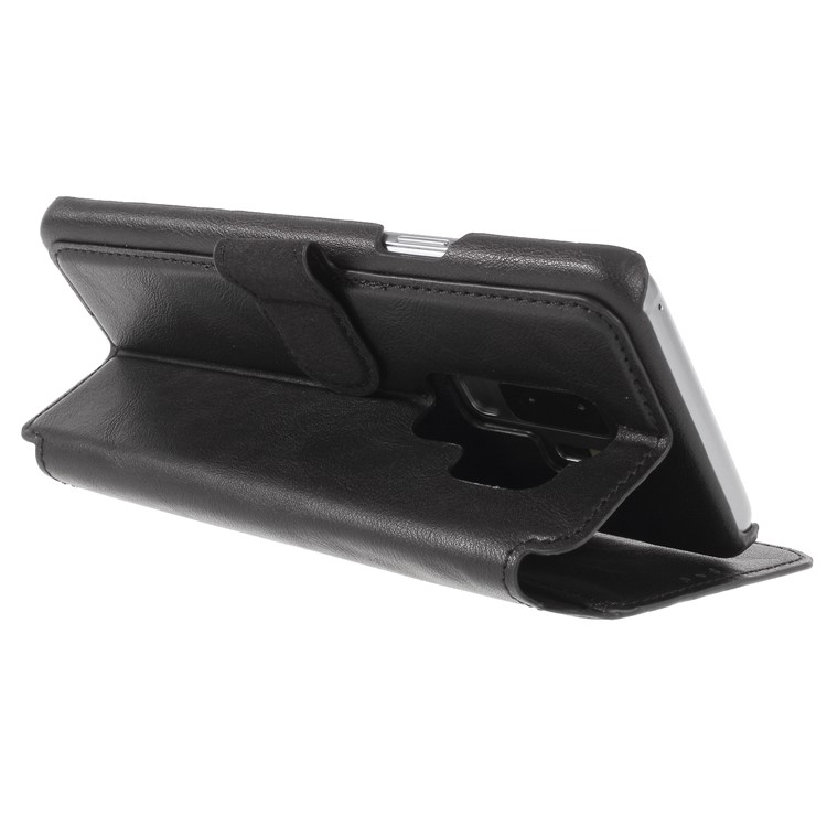 Wallet Stand PU Leather Cell Phone Case for Samsung Galaxy S9+ G965 - Black-5