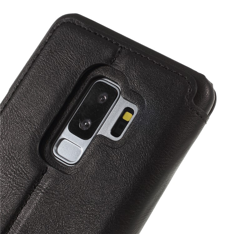 Wallet Stand PU Leather Cell Phone Case for Samsung Galaxy S9+ G965 - Black-8