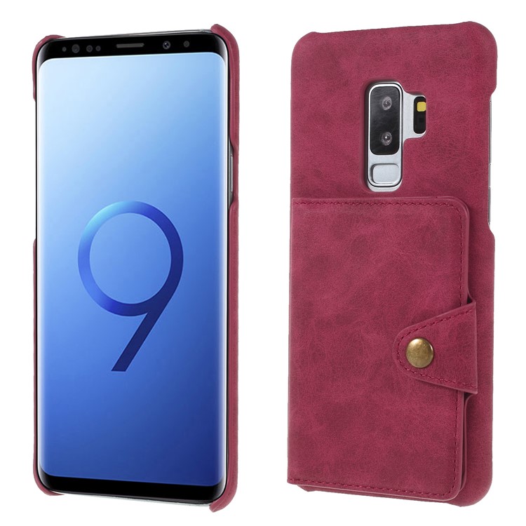 Multifunctional PU Leather Coated PC Case with Kickstand and Card Holder for Samsung Galaxy S9+ SM-G965 - Red-1