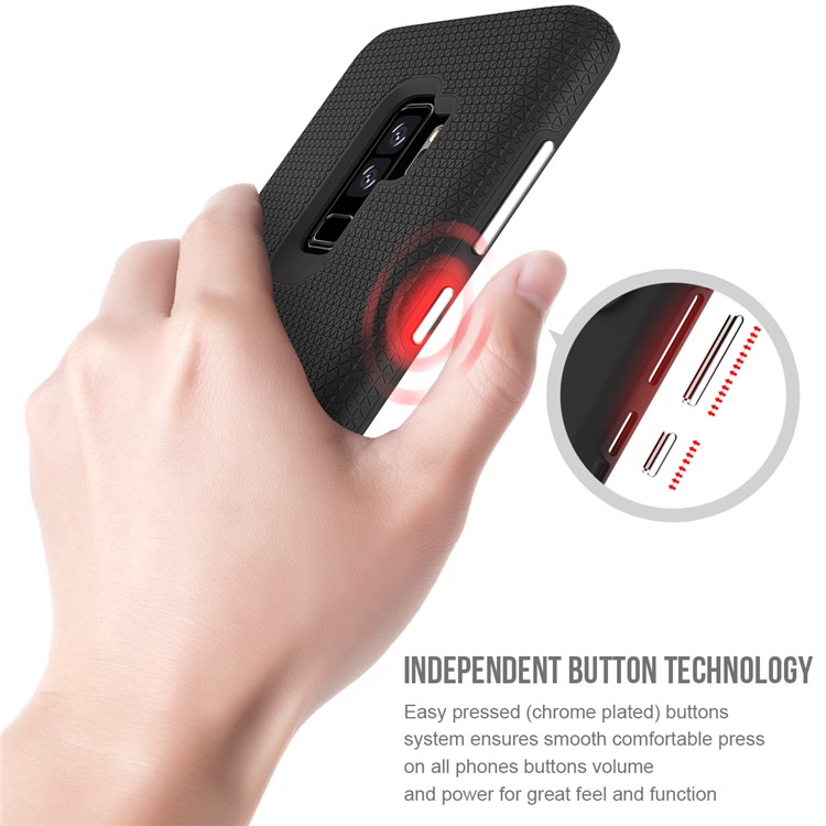 Rigid Texture Dual Protection PC TPU Hybrid Cover for Samsung Galaxy S9+ G965 - Black-5
