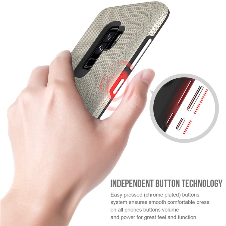 Rigid Texture Dual Protection PC TPU Phone Case for Samsung Galaxy S9+ G965 - Gold-5