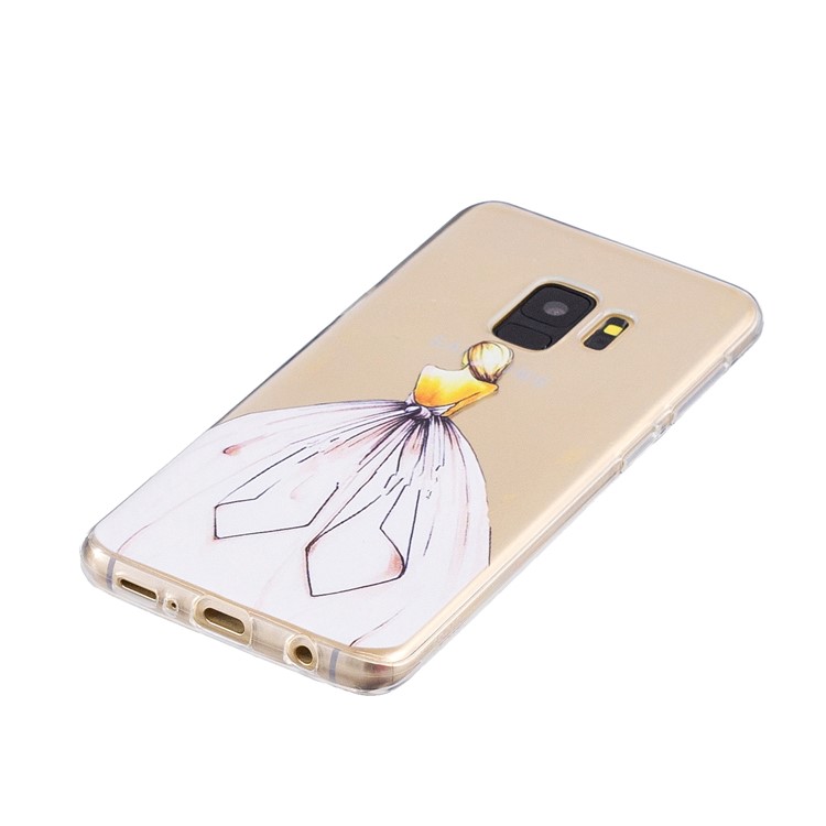Pattern Printing TPU Case for Samsung Galaxy S9 SM-G960 - Girl in Backless Dress-2